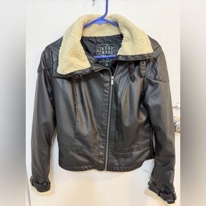 Last Kiss Black Jacket with Cream Collar